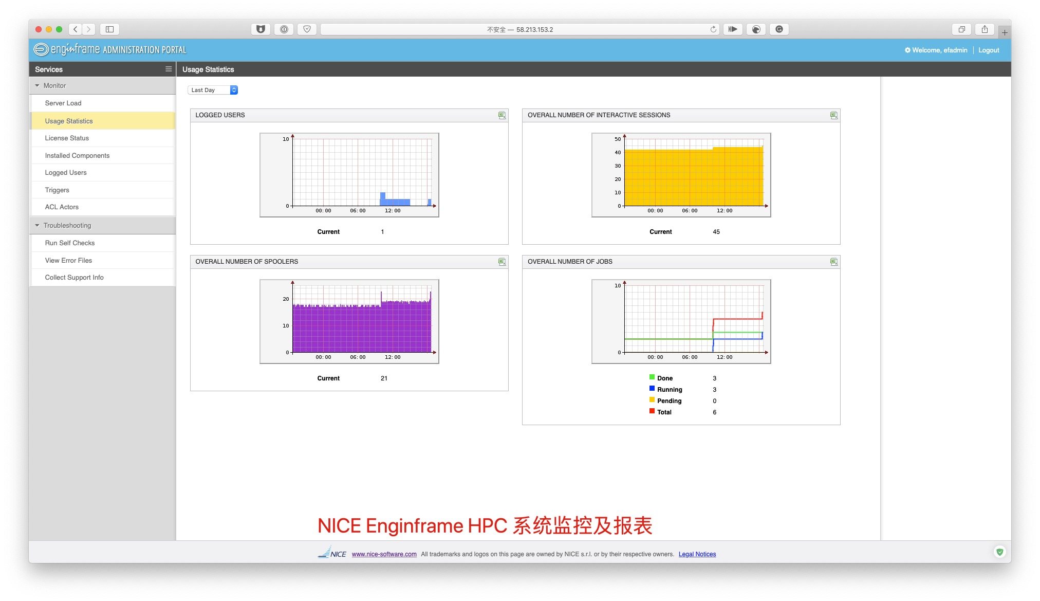 EnginFrame HPC 系统监控及报表