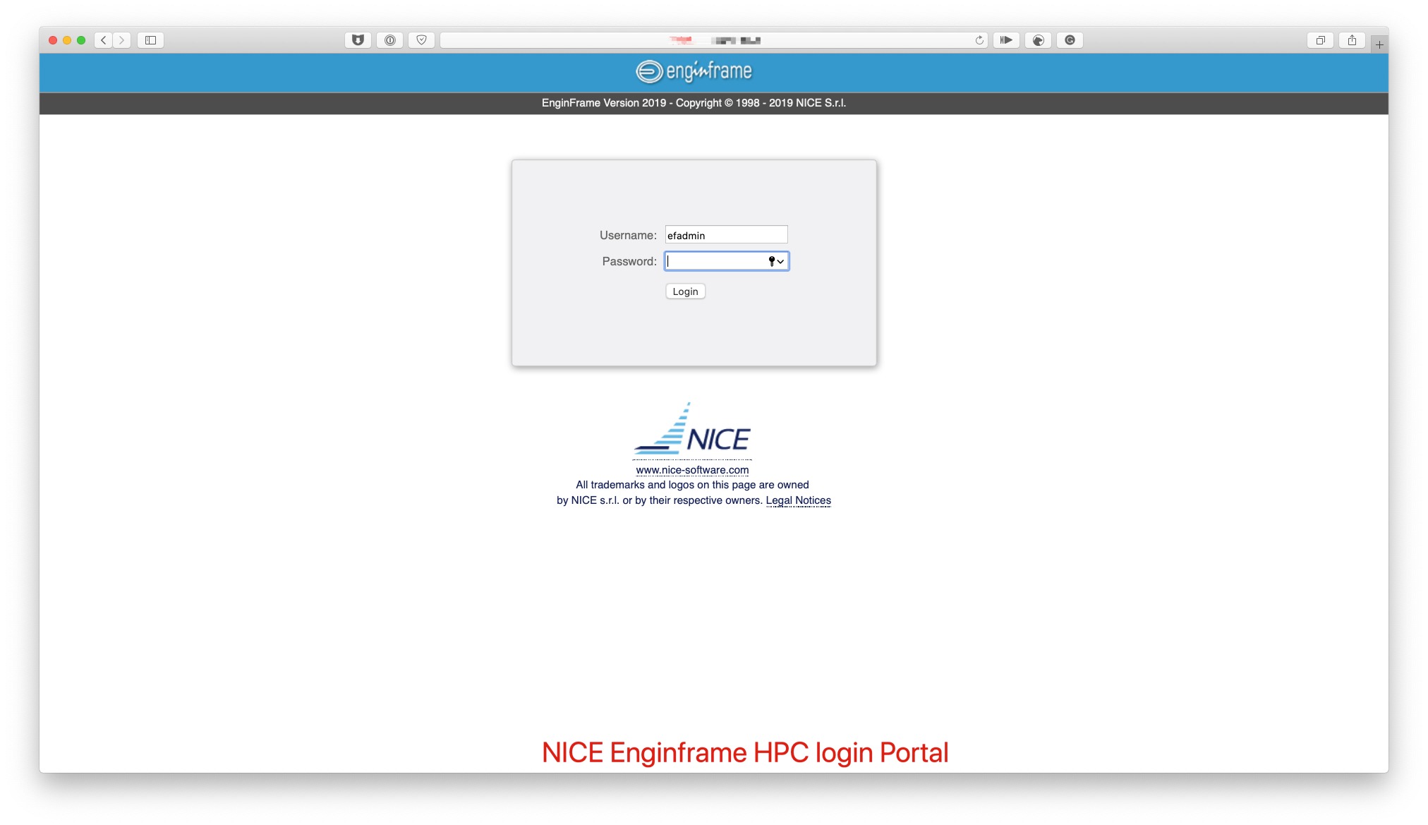 EnginFrame HPC login Portal