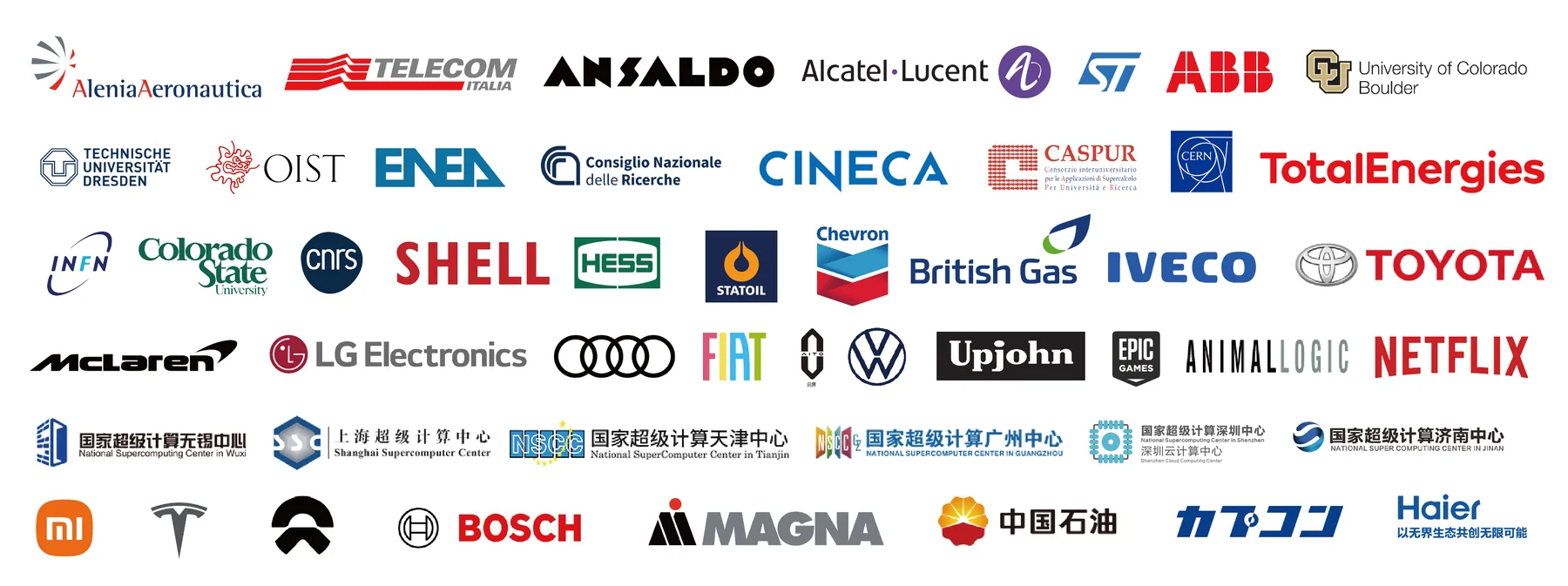 DCV 和 EnginFrame 客户 LOGO 墙